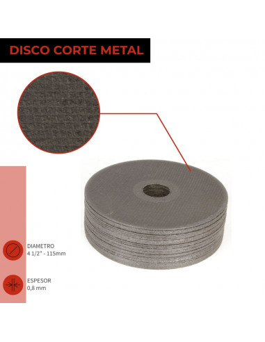 DISCO CORTE 4 1/2" X 0,8mm METAL/INOX DAC 811508