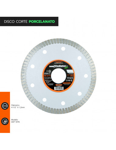 DISCO CORTE PORCELANATO 4 1/2" x 1,2mm DEP 10115