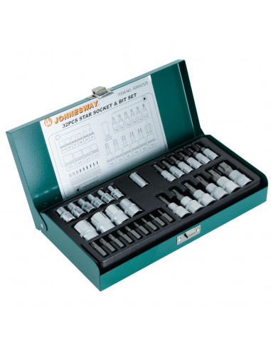 JUEGO de DADOS Y PUNTAS TORX 32 piezas S06H232S