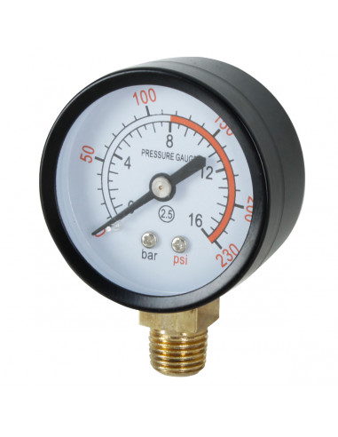 MANOMETRO 1/4” INFERIOR 12 BAR 60 MM