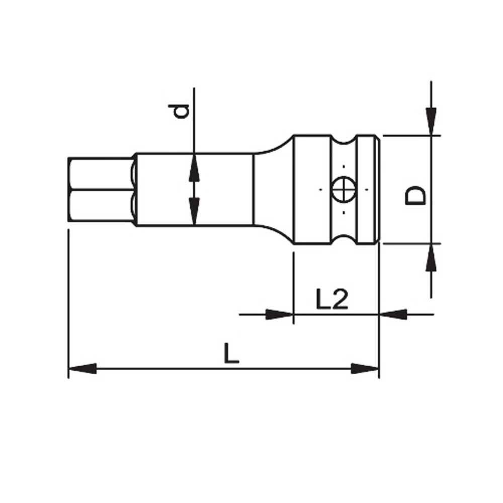 Dado de Punta Torx Cuadrante 1/2 T30