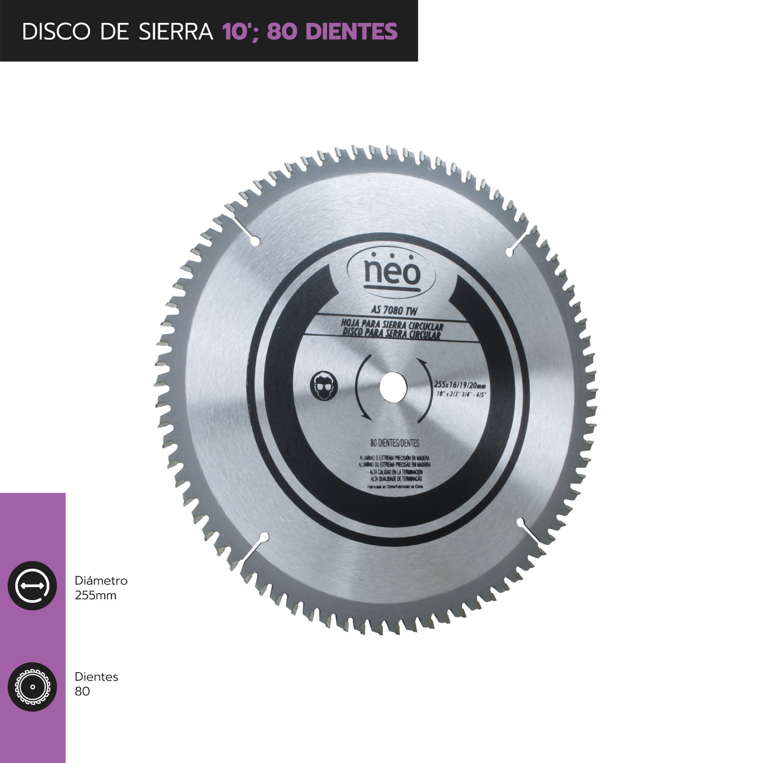 Disco De Sierra 14u 72 Dientes Neo 