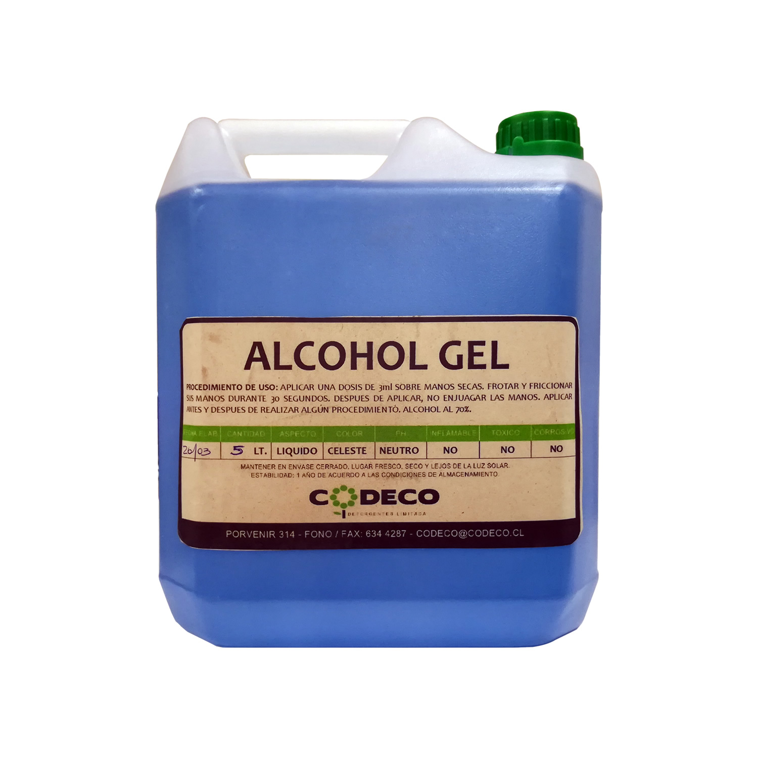 ALCOHOL GEL (bidon 5 Lts)