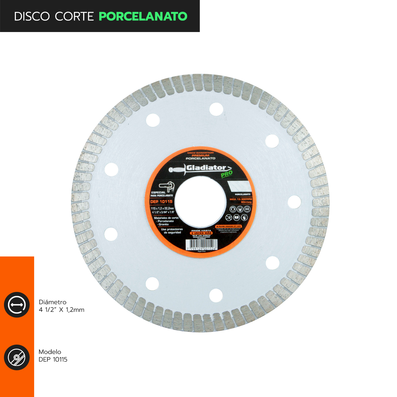 Disco Radial Corte De Madera 4-1/2 Gladiator