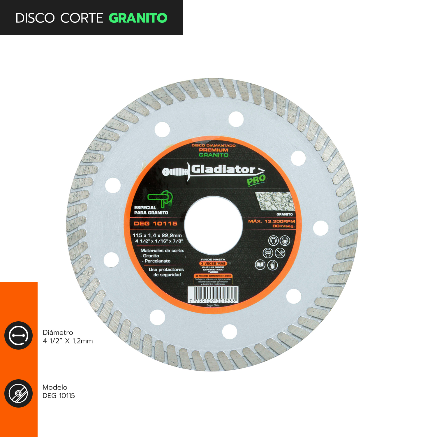 Disco de Corte Metal Neo 1211512 115mm x 1,2mm Inox.